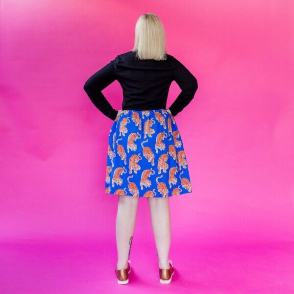 Hello Tiger Cotton Skirt Back View