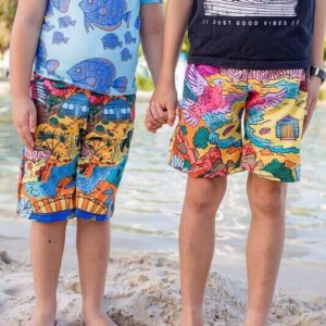 This is Australia kids board shorts