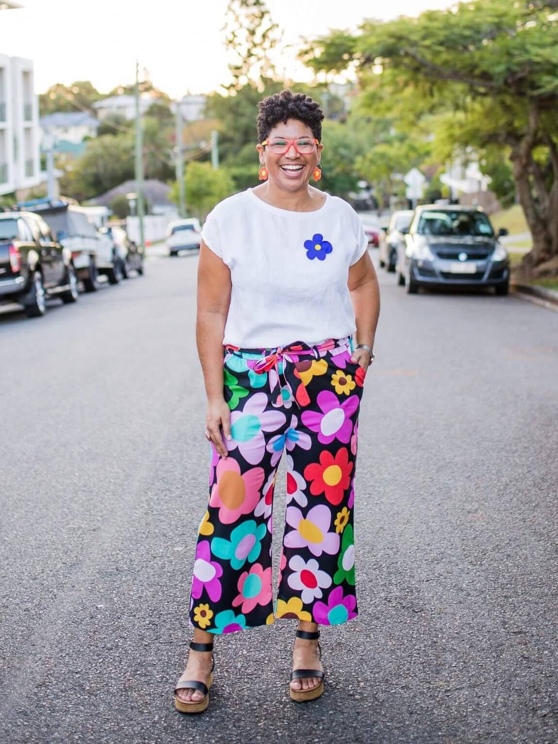 Retro Bloom Cotton Pants - Kablooie Store, Quirky, Colourful, Happy  Fashion, Sustainable Handmade in Australia, sizes 4-26